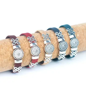 10mm flat colorful cork cord handmade bracelet DBR-038-MIX-5