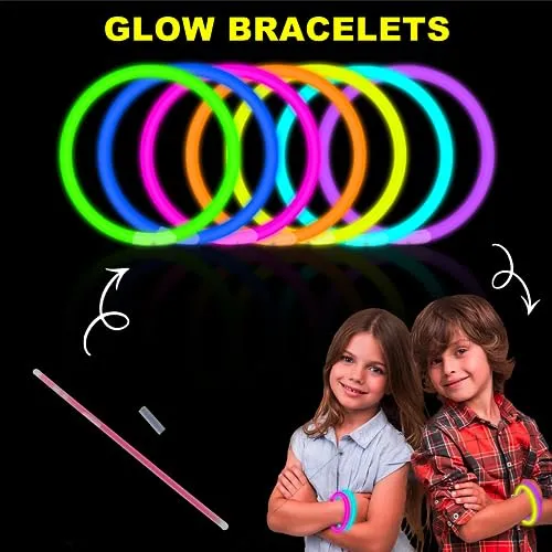 12 Pack Glow Glasses Party Favor Supplies with 40 Glow Sticks & Connectors(for 12 Glow Heart Glasses & 16 Bracelets),Halloween Neon Light Up Toy Gift Accessories for Birthday Camping Dance (kid&Adult)