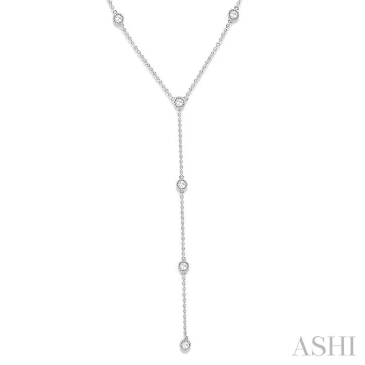 1/3 Ctw Rose Cut Diamond Necklace in 14K White Gold