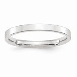 14k White Gold 2.5mm Standard Flat Comfort Fit Wedding Band Ring