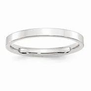 14k White Gold 2.5mm Standard Flat Comfort Fit Wedding Band Ring