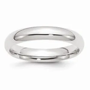 14k White Gold 4mm Standard Comfort Fit Wedding Band Ring