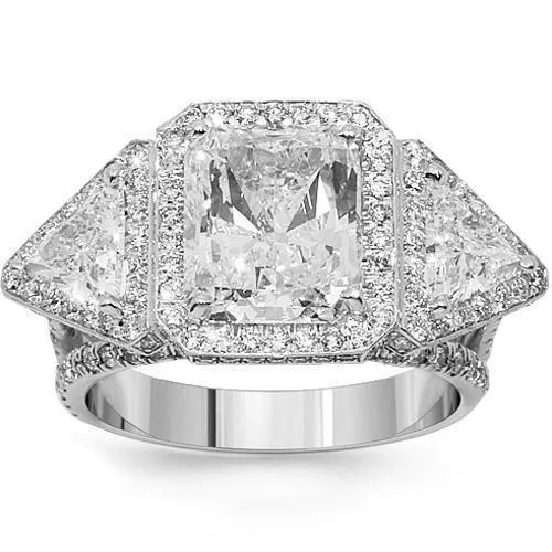 14K White Gold Custom Diamond Engagement Ring