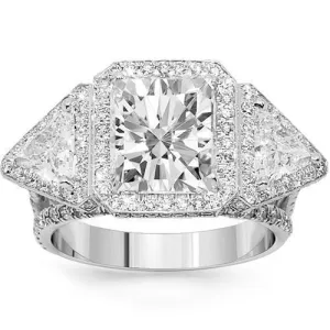 14K White Gold Custom Diamond Engagement Ring