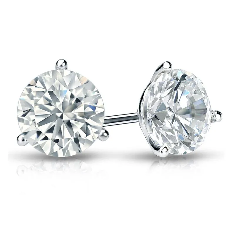 14K White Gold Diamond Studs 3/8CTW