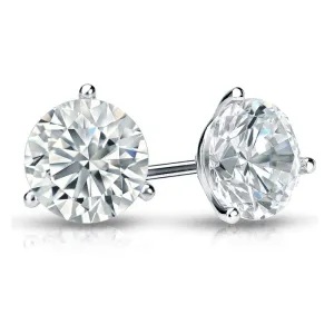 14K White Gold Diamond Studs 3/8CTW