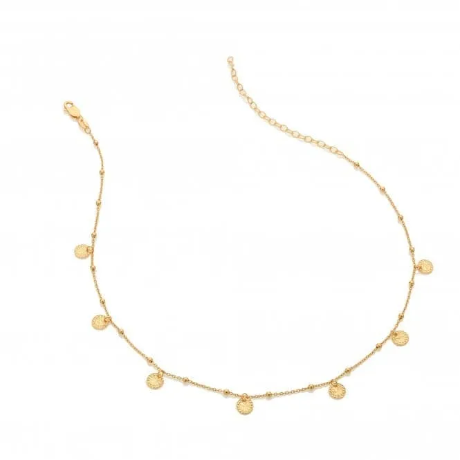 18ct Gold Plated Silver Embrace Droplet Cable Chain -32cm CH108