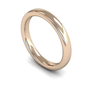 18ct Rose Gold Heavy Weight Slight Court 3mm Wedding Ring