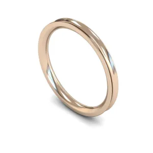 18ct Rose Gold Medium Weight Concave 2mm Wedding Ring