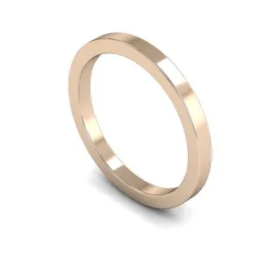 18ct Rose Gold Medium Weight Flat 2.5mm Wedding Ring