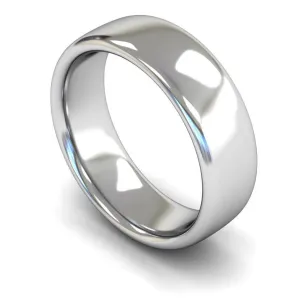 18ct White Gold Heavy Weight Slight Court 7mm Wedding Ring