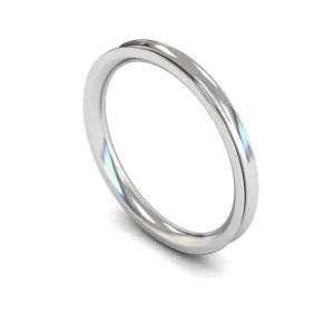 18ct White Gold Medium Weight Concave 2mm Wedding Ring