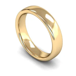 18ct Yellow Gold Heavy Weight Slight Court 5mm Wedding Ring