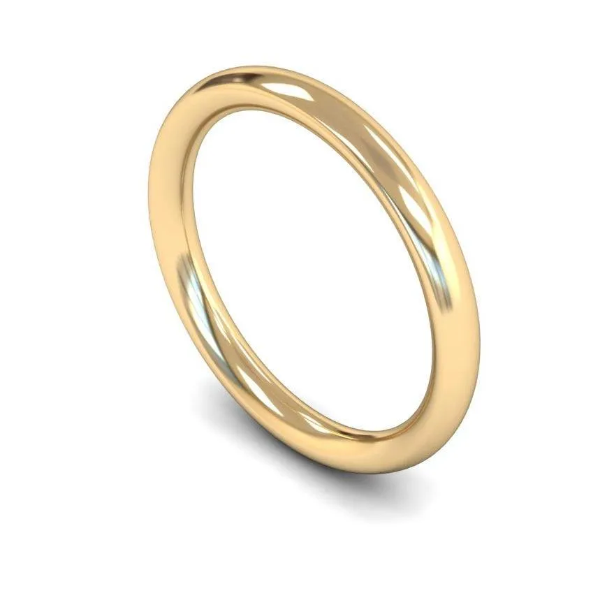 18ct Yellow Gold Heavy Weight Traditional Court 2.5mm Wedding Ring