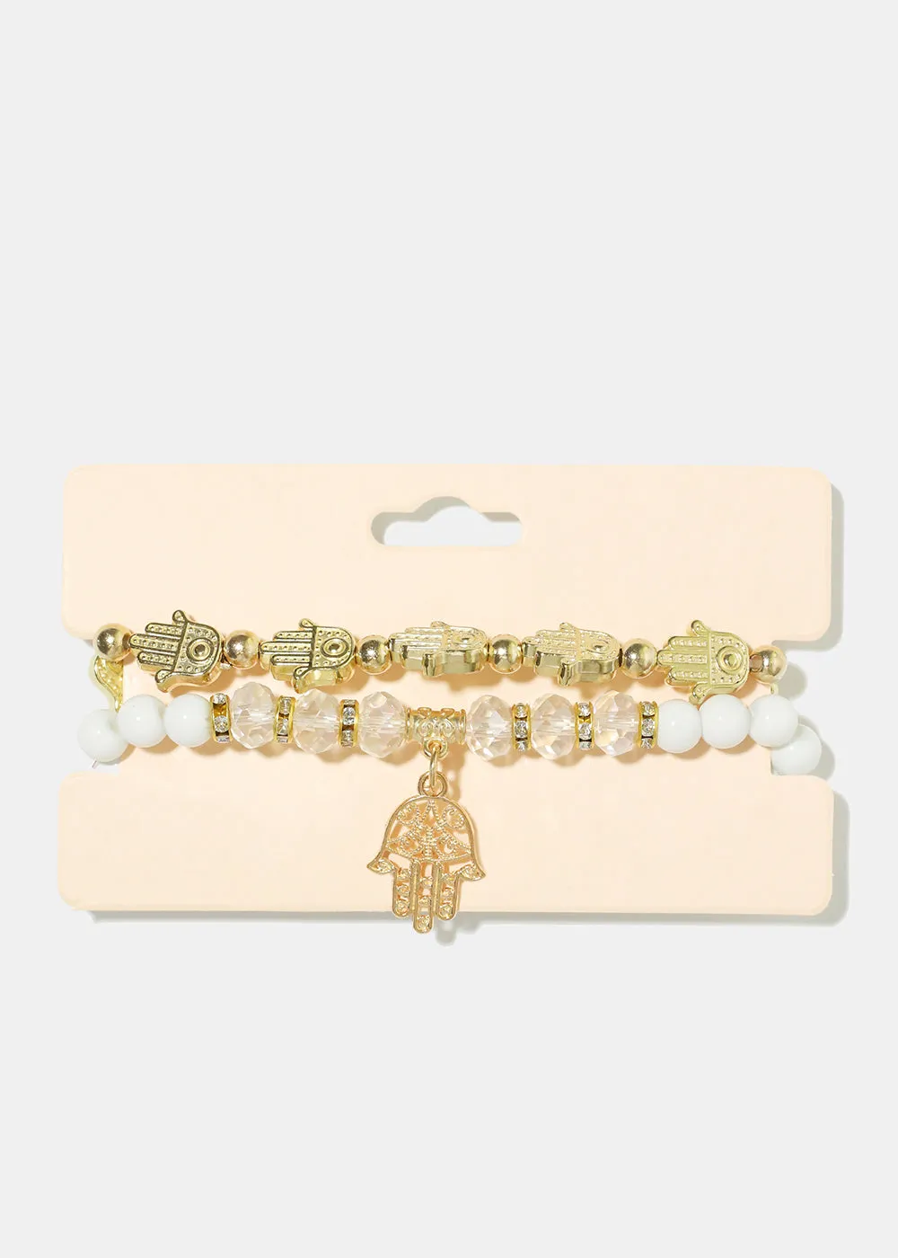 2 Piece Hamsa Hand Bracelet