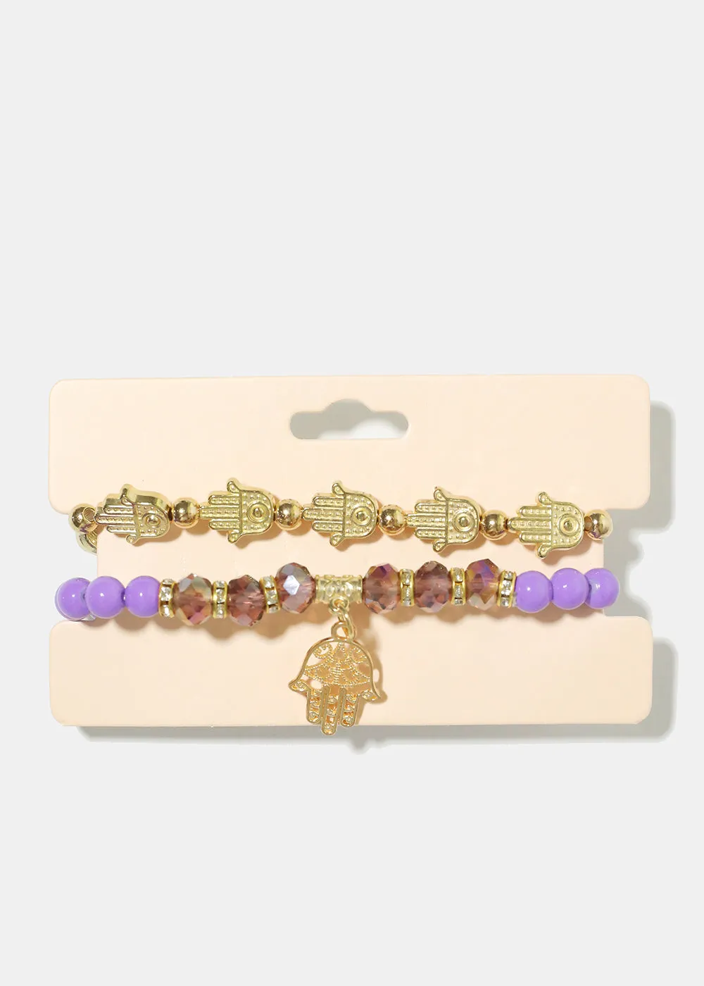 2 Piece Hamsa Hand Bracelet