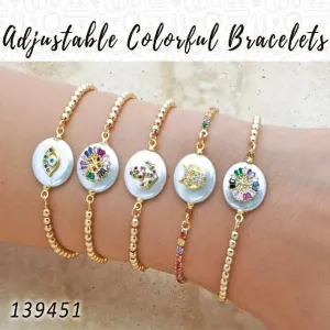 20 Adjustable Colorful Bracelets in Gold Layered ($5.00) ea