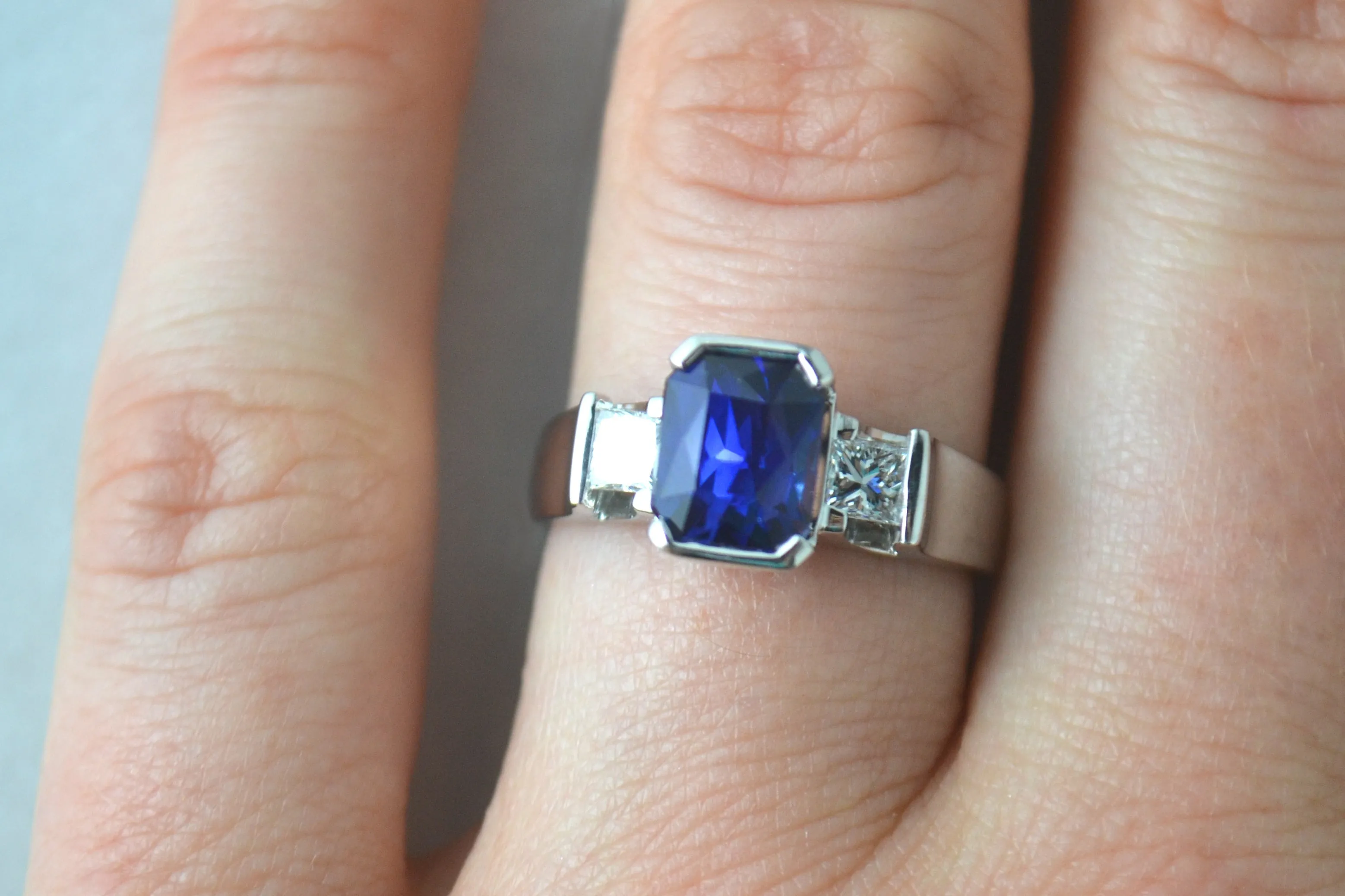 2.42 Carat Sapphire and Diamond Ring