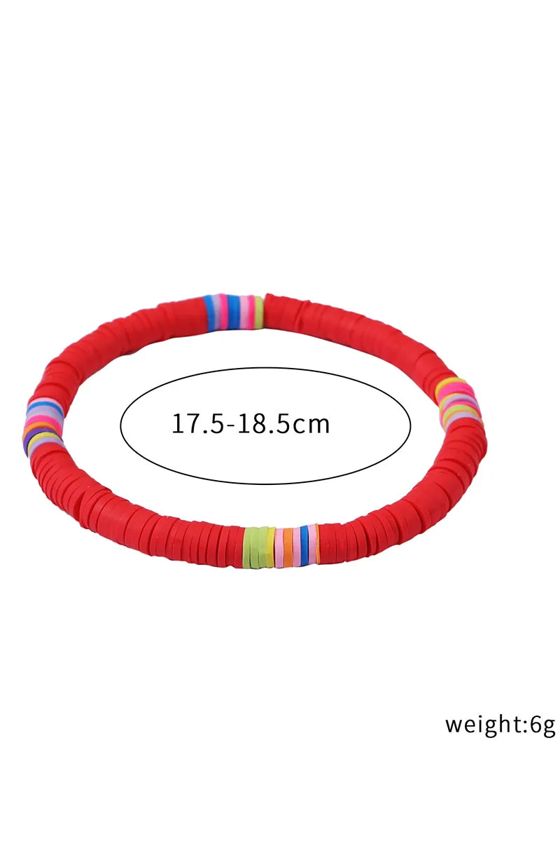 5PCS COLORFUL BEADED BRACELET, 5PCS PER 1 PACK