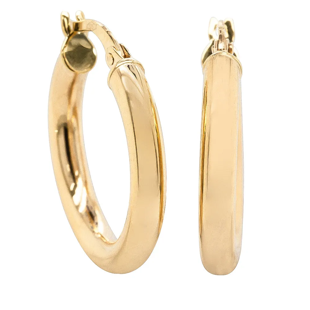 9ct Yellow Gold Medium Hoop Earrings