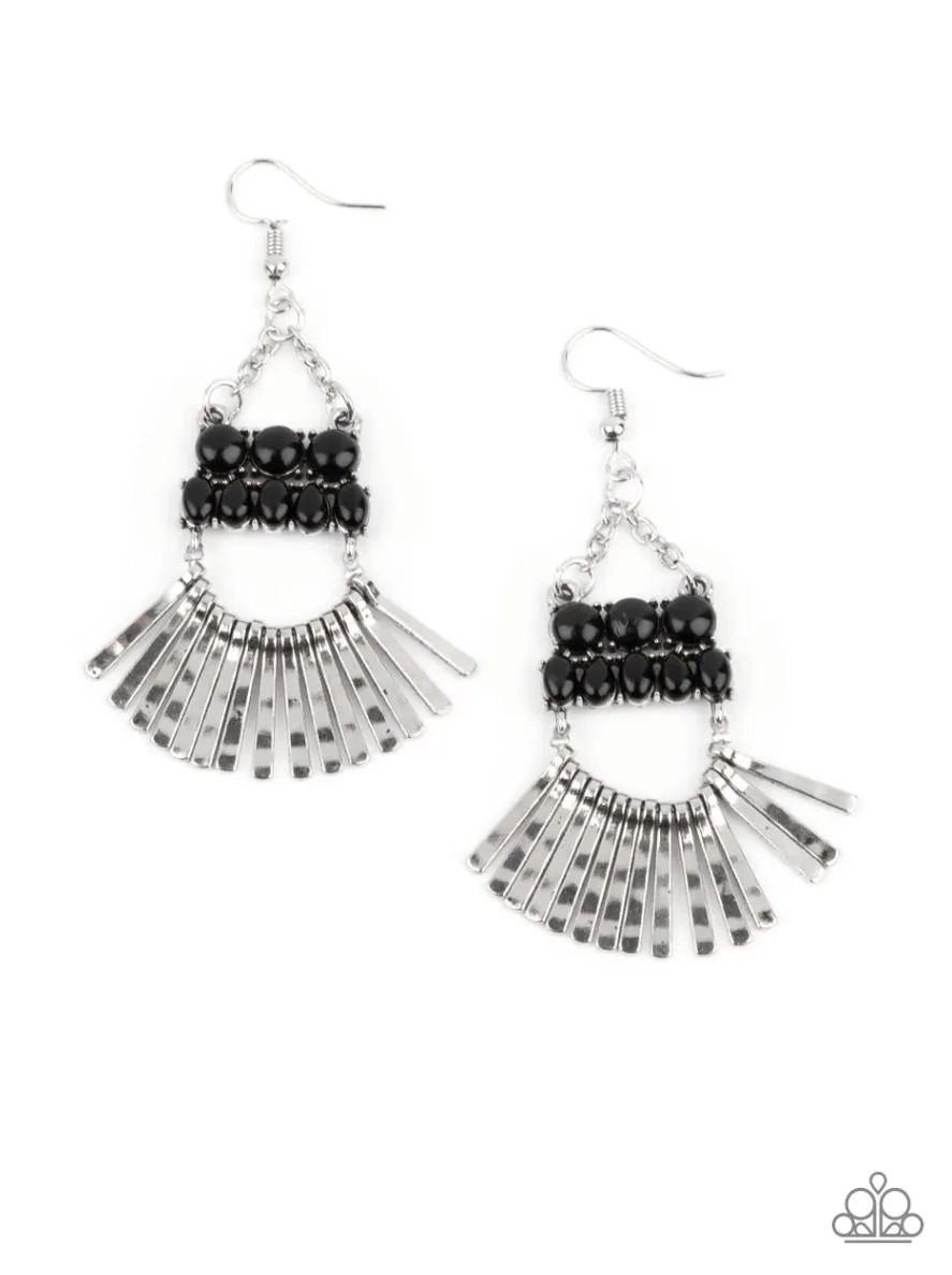 A FLARE For Fierceness - Black Earrings - Paparazzi Accessories