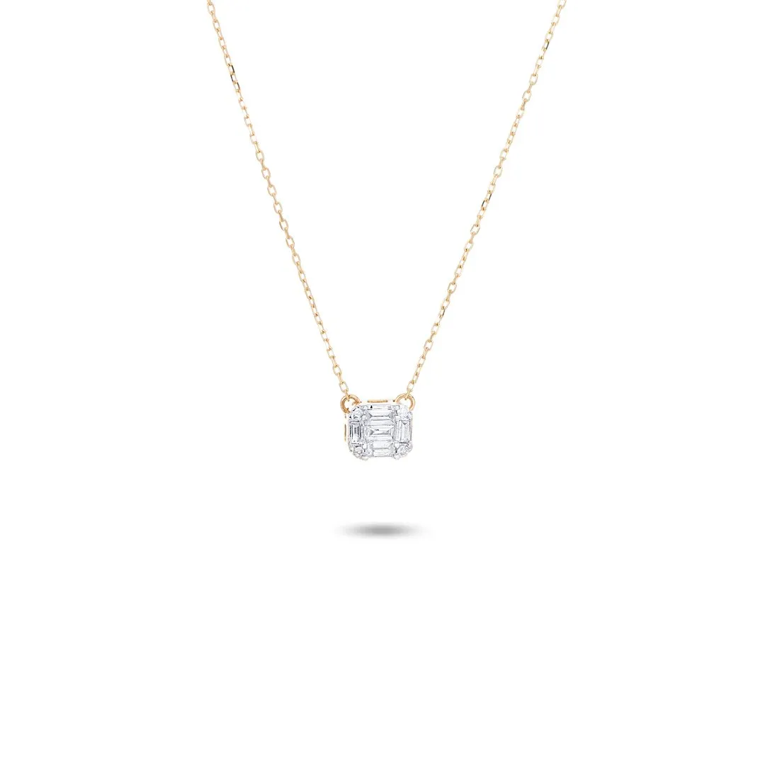 Adina - Multi Baguette 14K Gold Necklace