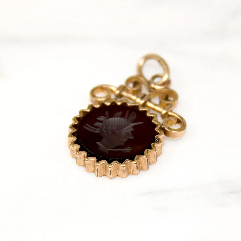 Agate Intaglio in Ornate Victorian Fob