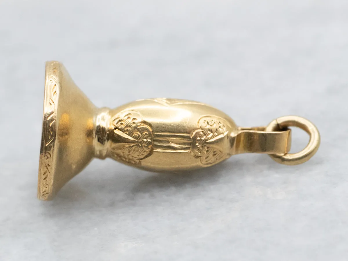 Antique Gold Ornate Fob Pendant