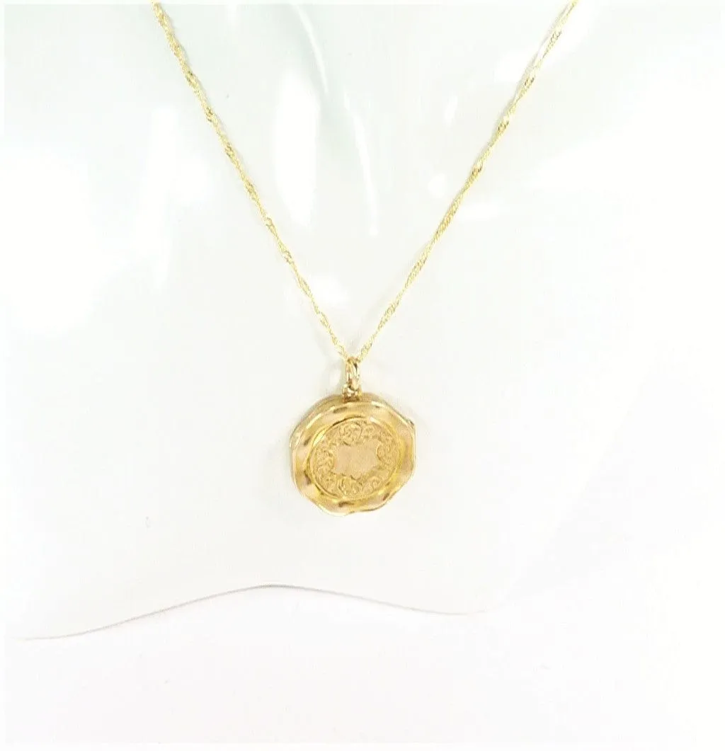 Antique Solid Gold Locket 1912 Henry Matthews 5.2 Grams With 18 Inch Necklace