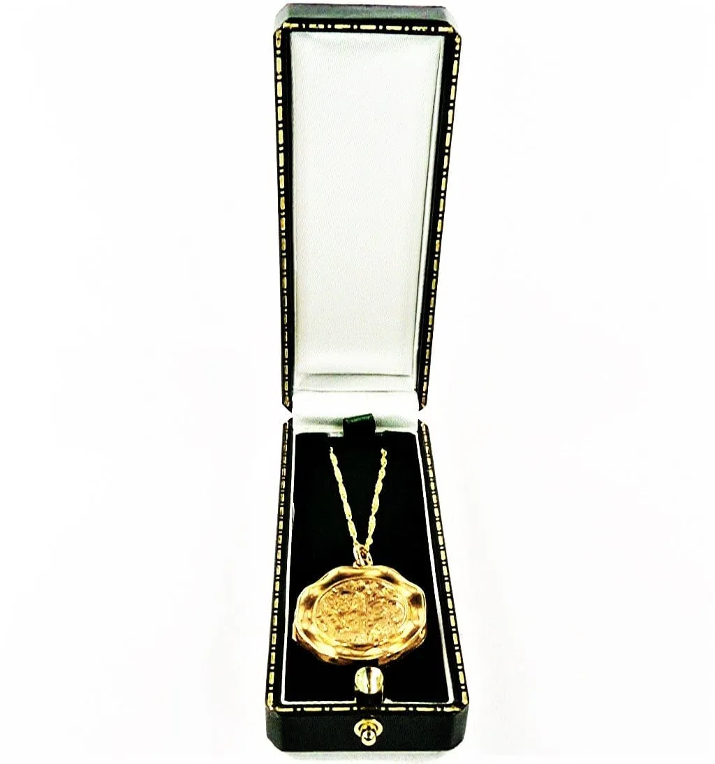 Antique Solid Gold Locket 1912 Henry Matthews 5.2 Grams With 18 Inch Necklace