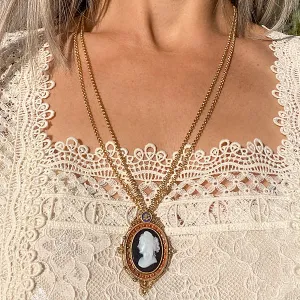 Antique Victorian Hardstone Cameo Pendant