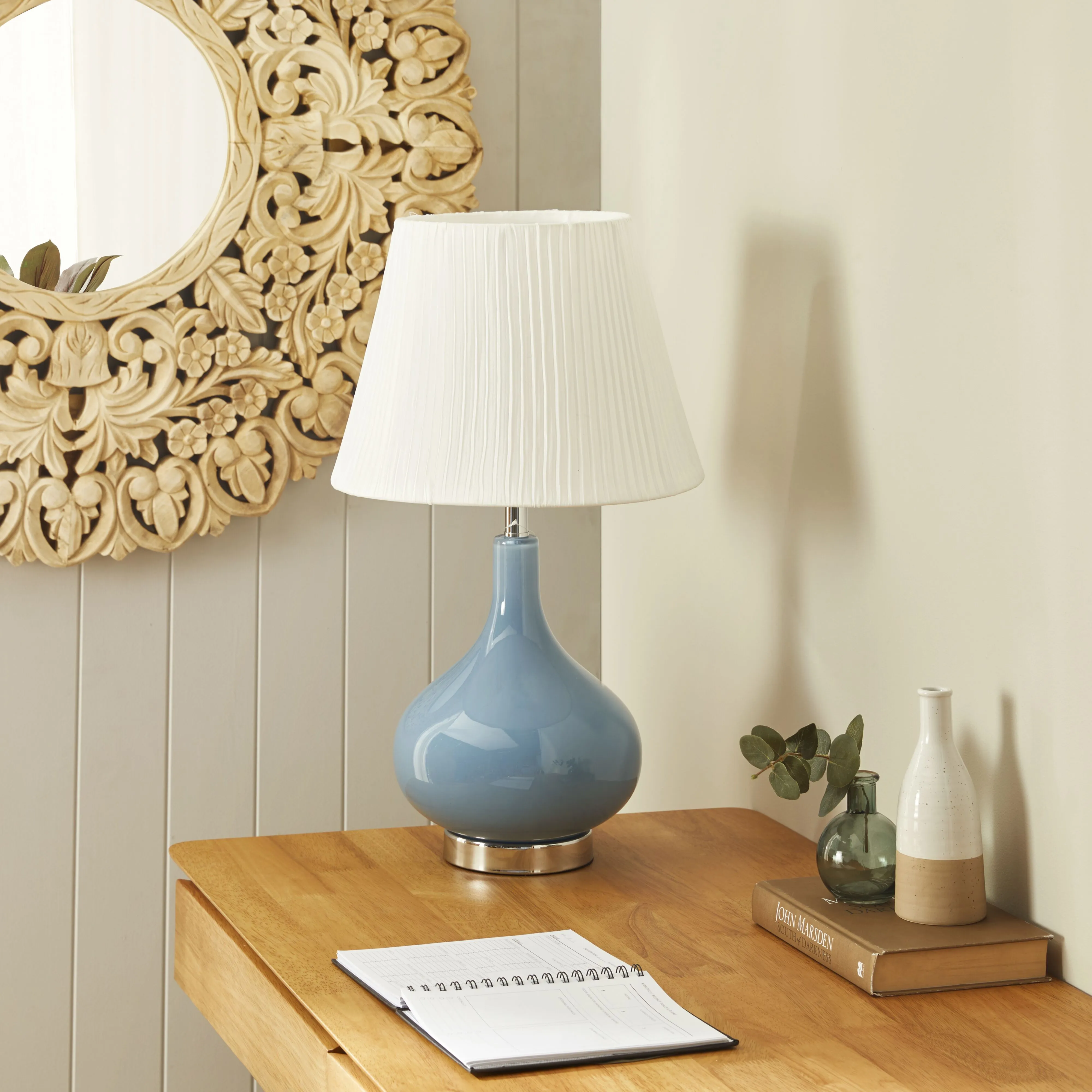 Antonio Light Blue Table Lamp 58cm