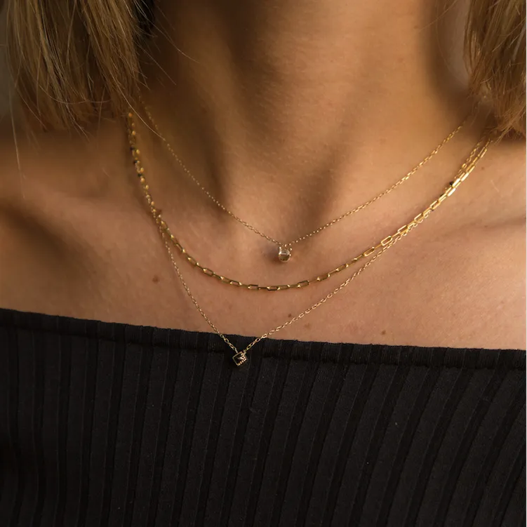 Baguette Half Moon Necklace