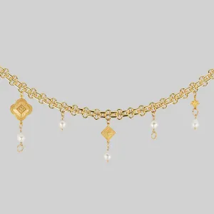 BANQUET. Pearl Charm Collar - Gold