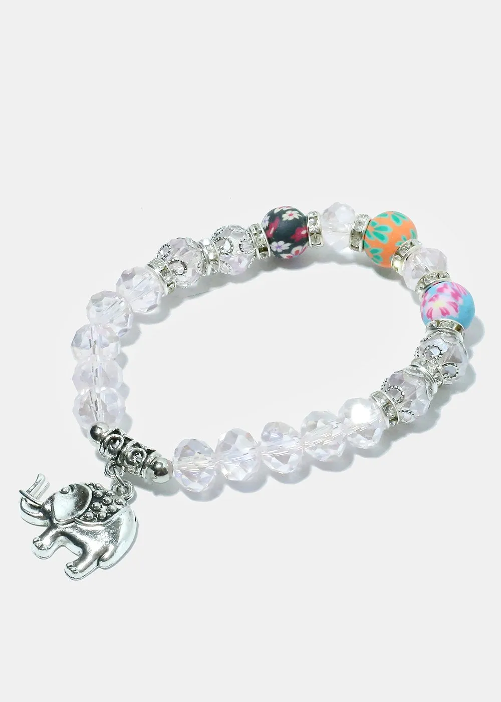 Beaded Elephant Charm Bracelet