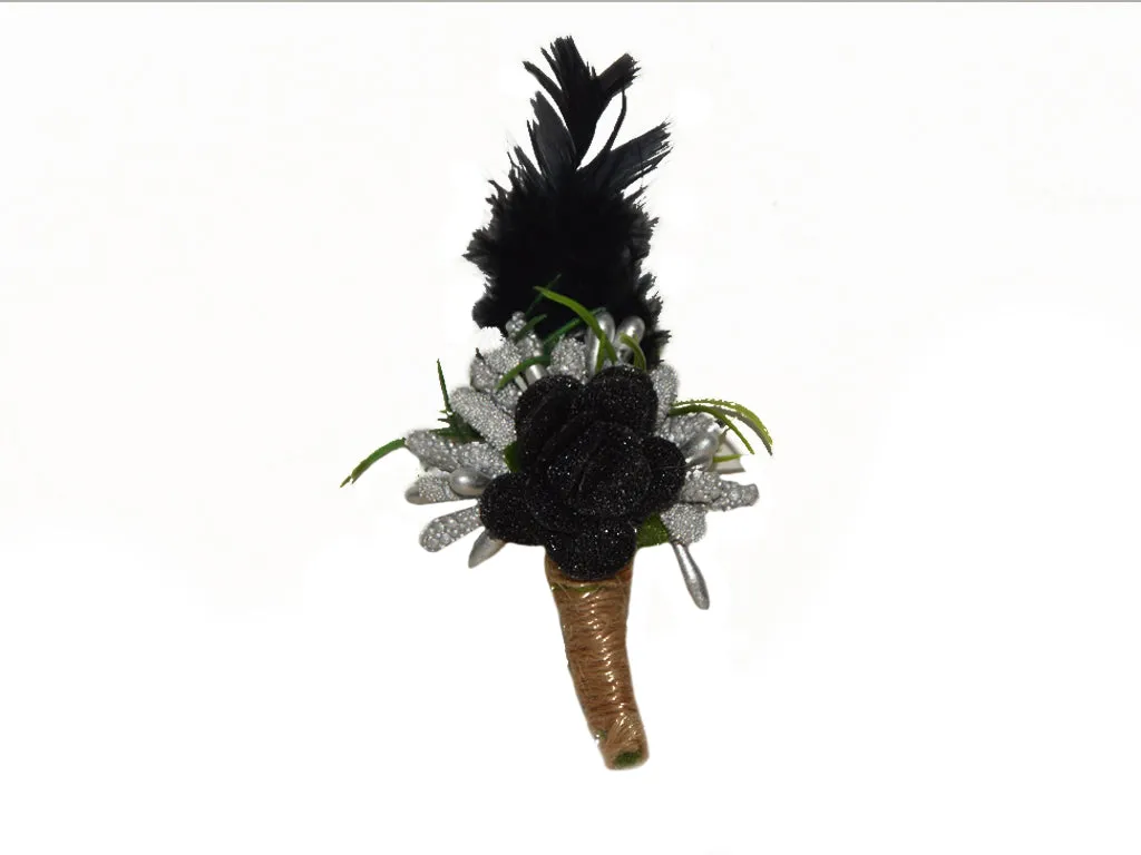 Black & Golden Fur Brooch