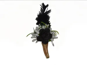 Black & Golden Fur Brooch