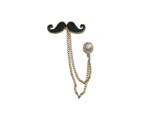 Black & Golden Mustache Designer Brooch