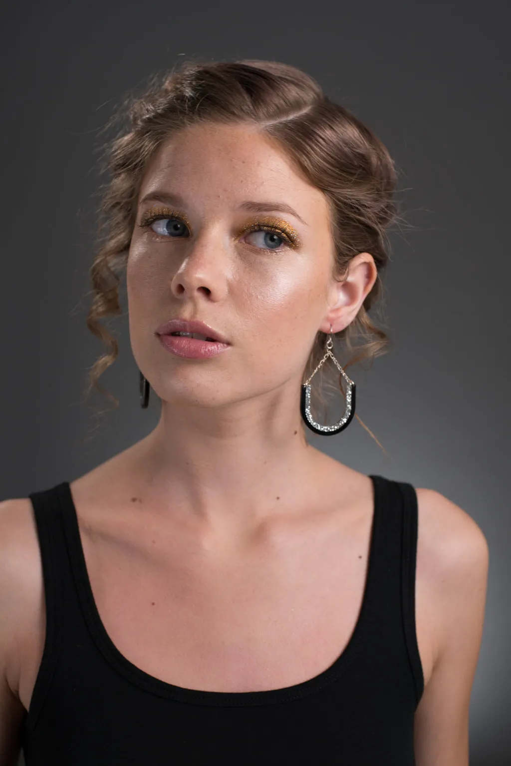 Black and Silver Drop Earrings