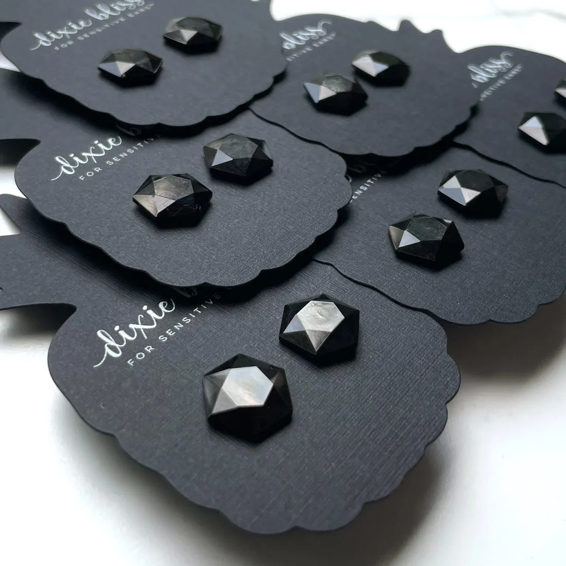 Black Charmstones - Dixie Bliss - Single Stud Earrings