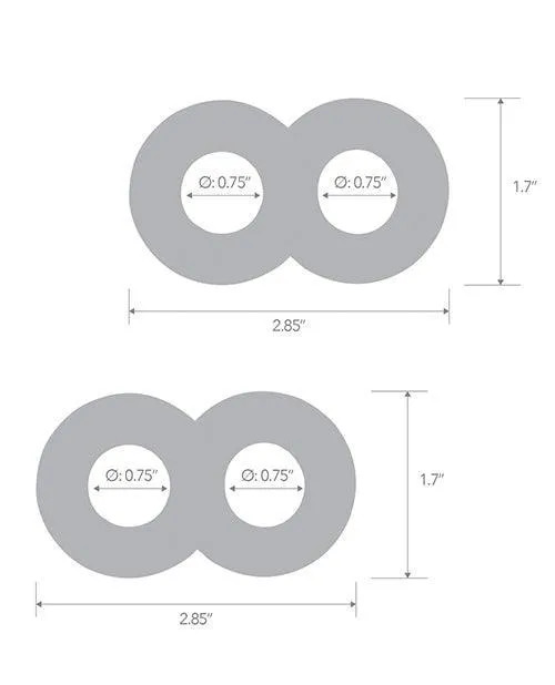 Blue Line C & B Dual Cock & Ball Stamina Enhancement Ring - Jelly Blue Pack Of 2