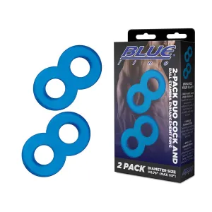 Blue Line C & B Dual Cock & Ball Stamina Enhancement Ring - Jelly Blue Pack of 2