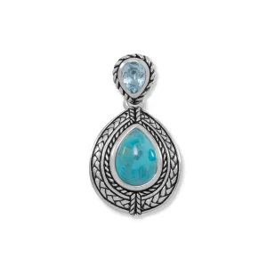 Blue Topaz and Turquoise Pendant