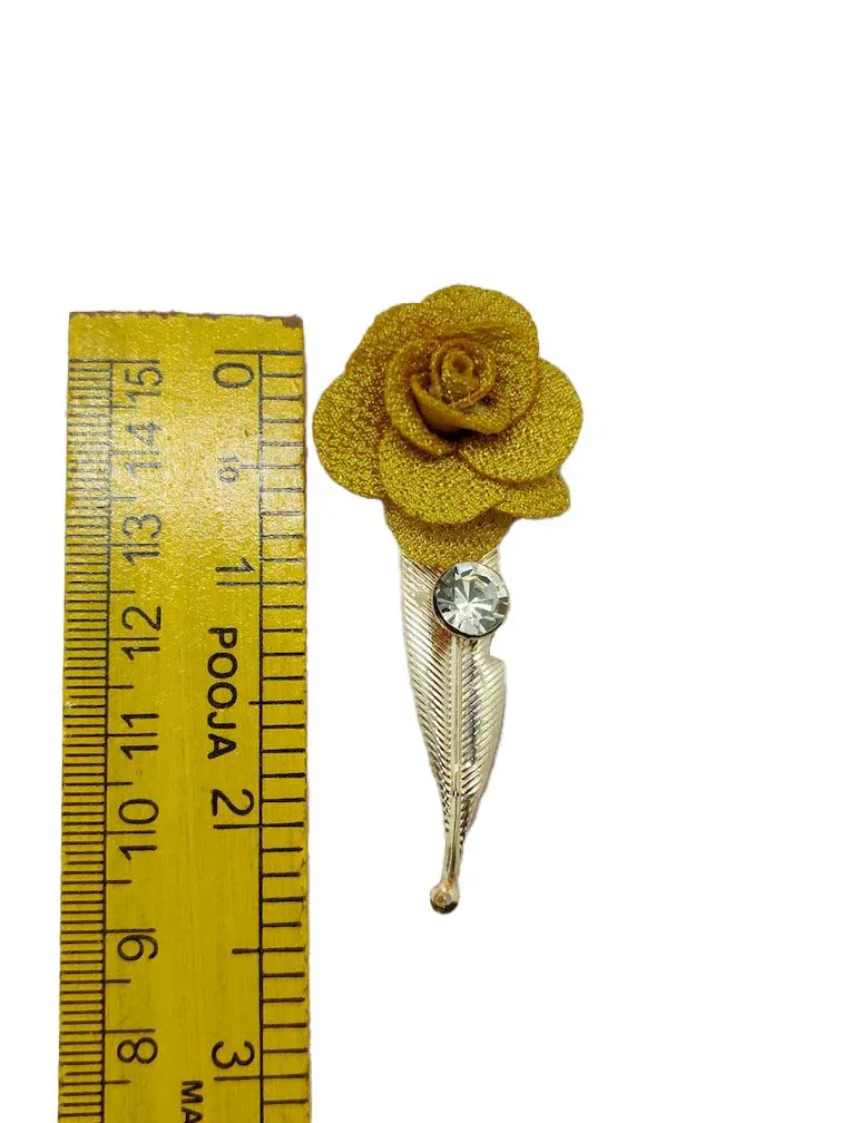 Bright Golden Open Flower Brooch