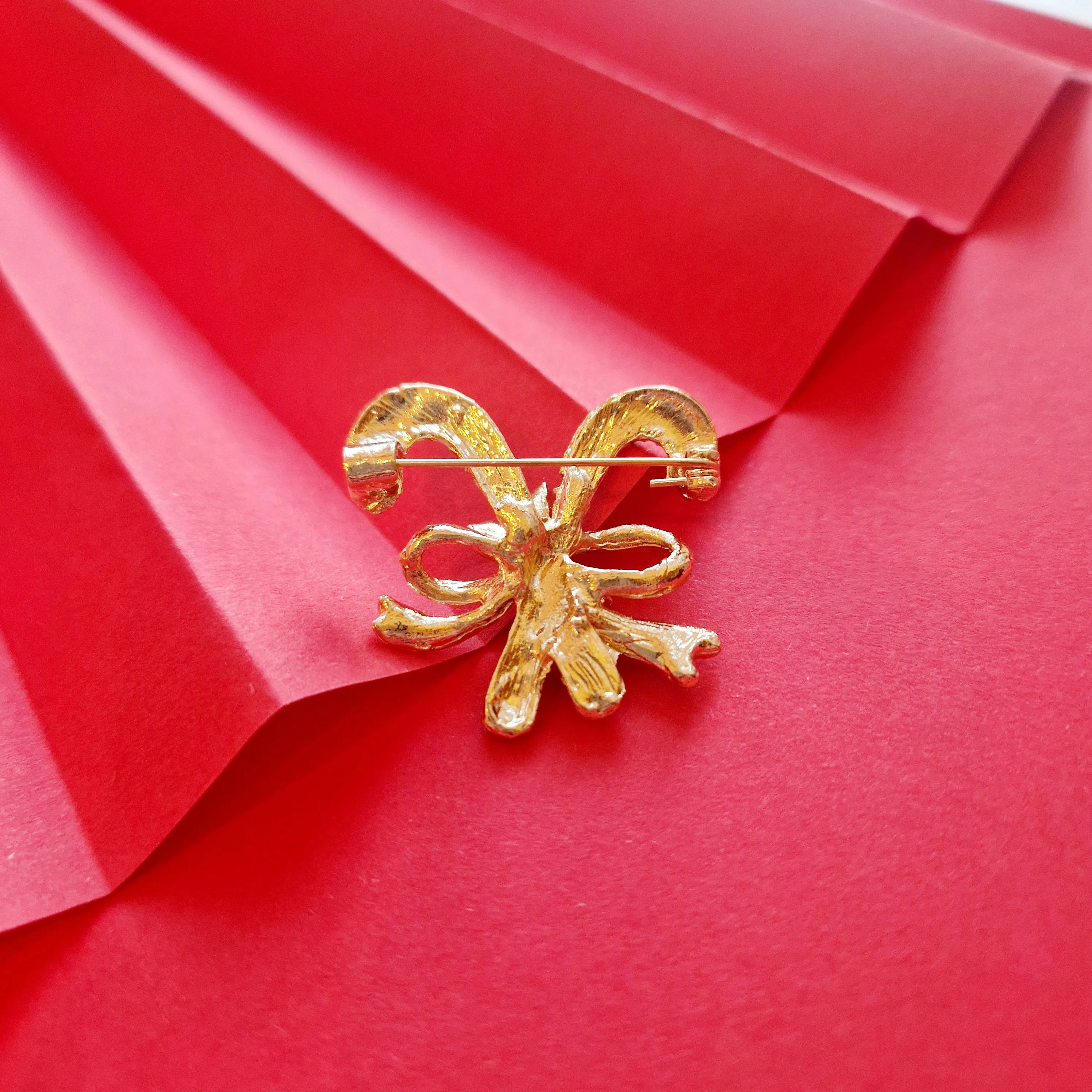 Candy Canes Christmas Enamel Brooch