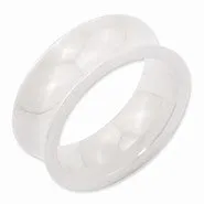 Ceramic White Concave 8mm Polished Wedding Band Ring