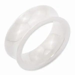 Ceramic White Concave 8mm Polished Wedding Band Ring