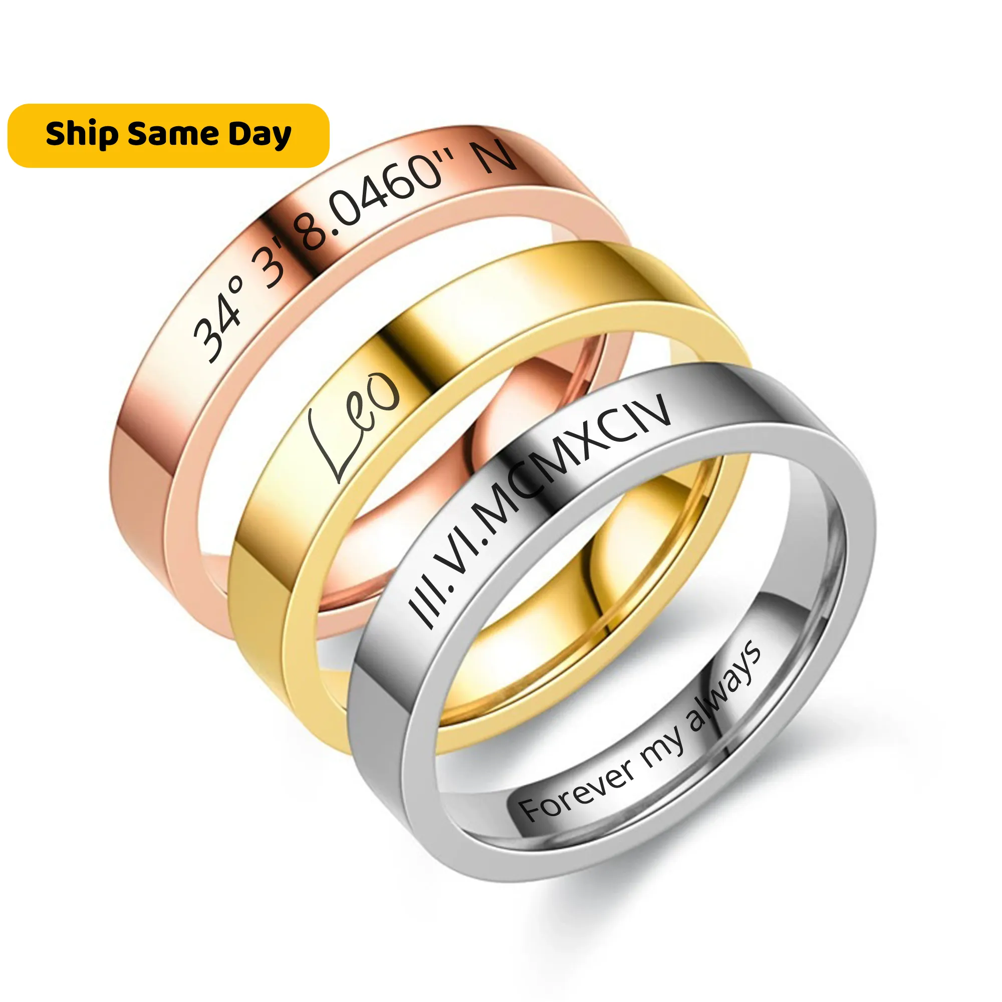 Classic Engraved Rings 4 MM KCLR 1