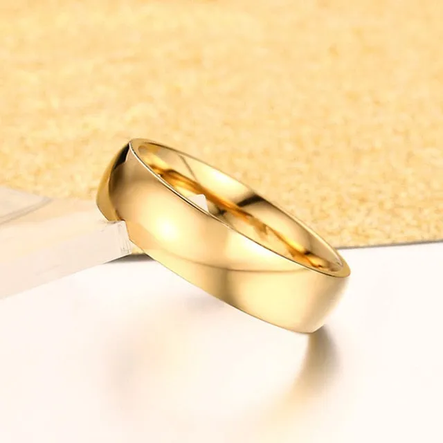 Classic Gold Stainless Steel Wedding Band