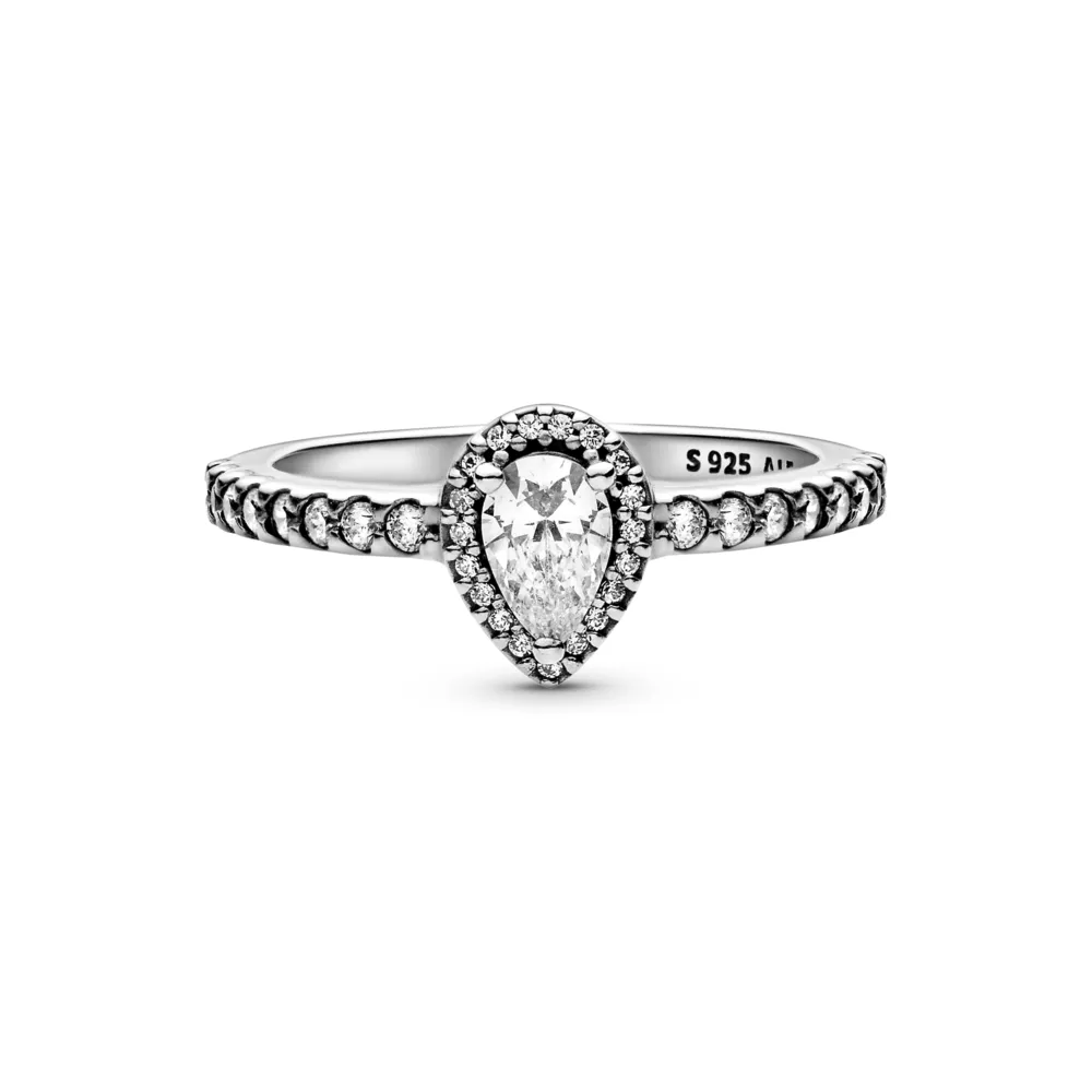 Classic Sparkle Halo Ring